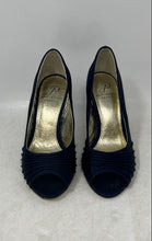 Load image into Gallery viewer, Adrianna Papell Womens Farrel Blue Leather Peep Toe Stiletto Pump Heels Sz 5.5M