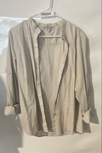 Load image into Gallery viewer, Contemporary Collection Womens Beige Striped Print Button-Up Shirt Size L
