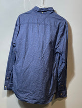 Load image into Gallery viewer, Tommy Jeans Mens Blue Polka Dot Print Long Sleeve Button-Up Shirt Size L