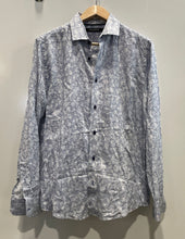 Load image into Gallery viewer, Karl Lagerfeld Mens Blue White Abstract Print Long Sleeve Button-Up Shirt Size S