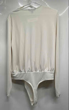 Load image into Gallery viewer, Banana Republic Womens Off White Long Sleeve Faux Wrap Bodysuit Top Size L