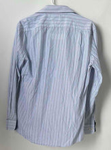 Load image into Gallery viewer, Tommy Hilfiger Mens Blue Striped Long Sleeve Dress Shirt Size 32-33