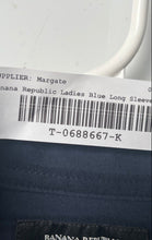 Load image into Gallery viewer, Banana Republic Womens Blue Striped Tie Front Midi Shirt Dress Size S With Tag