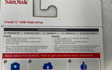 Load image into Gallery viewer, SanDisk Cruzer U SDCZ59 Bonus Music Download 8GB Blue USB Flash Drive