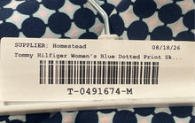 Load image into Gallery viewer, Tommy Hilfiger Womens White Blue Geometric Print Side Zipper A-Line Skirt Size M
