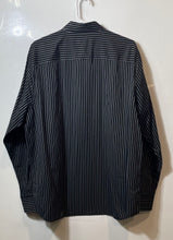 Load image into Gallery viewer, Calvin Klein Mens Black White Striped Printed Long Sleeve Button-Up Shirt Size L