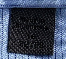Load image into Gallery viewer, Calvin Klein Mens Blue Printed Collared Long Sleeve Dress Shirt Size 16