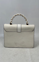 Load image into Gallery viewer, Aldo Womens White Inner Pockets Turn Lock Flap Braided Top Handle Handbag