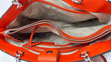 Load image into Gallery viewer, Calvin Klein Womens Orange Logo Inner Pocket Double Handle Tote Handbag