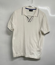 Load image into Gallery viewer, Zara Mens Off White Cotton Collared Short Sleeve Pullover Polo Shirt Size Large