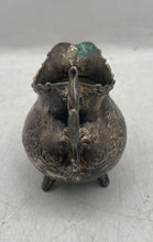 Load image into Gallery viewer, Vintage Silver-Tone Engraved Tableware Scroll Handle Tri-Footed Creamer