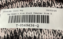 Load image into Gallery viewer, Gap Womens Pink Black Long Sleeve Scoop Neck Pullover Sweater Size S