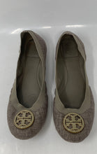 Load image into Gallery viewer, Authentic Tory Burch Womens Caroline Gray Glitter Ballet Flats Size 8M Worn