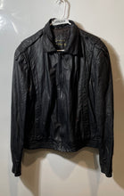 Load image into Gallery viewer, Womens Black Super Glazed Nappa Genuine Leather Full-Zip Jacket Size 44