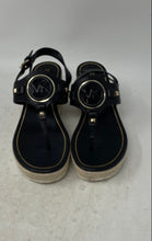 Load image into Gallery viewer, Michael Kors Womens Casey Black Leather Wedge Espadrille Sandals Size 7