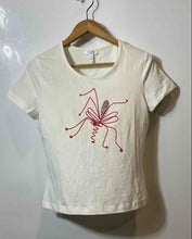 Load image into Gallery viewer, Authentic Escada Womens White Short Sleeve Cropped Blouse Top Size Medium