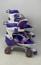Load image into Gallery viewer, Gonex Unisex Kids Purple White Light Up Wheels Roller Skates Size 4-7 With Box