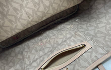 Load image into Gallery viewer, Michael Kors Womens Beige Signature Print Charm Inner Pocket Shoulder Bag