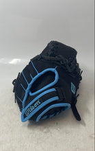 Load image into Gallery viewer, Wilson Black And Blue Hook & Loop Wrist Strap Right-Handed Baseball Glove