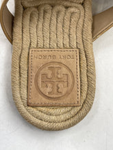Load image into Gallery viewer, Authentic Tory Burch Womens Penny Beige Bow Flat Espadrille Sandals Size 8.5 M