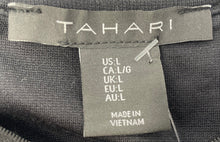 Load image into Gallery viewer, Tahari Womens Black White Trim Round Neck Short Sleeve Cropped T-Shirt Size L