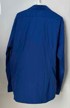 Load image into Gallery viewer, Express Mens Royal Blue Long Sleeve Collared Performance Dress Shirt Size XL