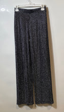 Load image into Gallery viewer, Forever 21 Womens Black Silver Pull On Glitter Wide-Leg Trousers Pants Size XS