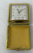 Load image into Gallery viewer, Vintage Westclox Gold-Tone Square Analog Travel Alarm Clock Not Tested