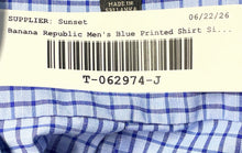 Load image into Gallery viewer, Banana Republic Mens Blue Printed Long Sleeve Dress Shirt Size Medium
