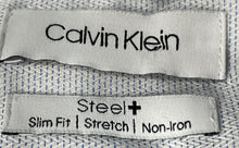 Load image into Gallery viewer, Calvin Klein Mens Pale Collared Long Sleeve Dress Shirt Size Medium
