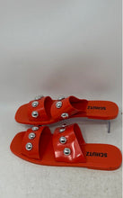 Load image into Gallery viewer, Schutz Womens Lizzie Orange Studded Open Toe Slip-On Slide Sandals Size 9