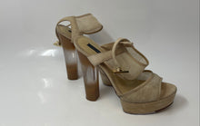 Load image into Gallery viewer, Rachel Zoe Womens Lexi Raffia Nude Beige High Heels Platform Sandals Size 7.5
