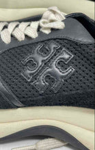 Load image into Gallery viewer, Authentic Tory Burch Womens Black Low Top Lace-Up Sneaker Shoes Sz 8.5M Damaged