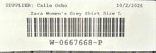 Load image into Gallery viewer, Zara Womens Gray Knitted Long Sleeve Collared Blouse Top Size Large