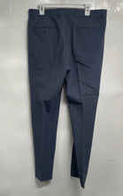 Load image into Gallery viewer, Express Mens Blue Flat Front Slash Pockets Straight Leg Dress Pants 34x34
