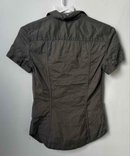 Load image into Gallery viewer, Armani Exchange Womens Gray Short Sleeve Collared Button-Up Shirt Size XS
