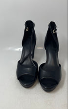 Load image into Gallery viewer, Anne Klein Womens Vixen Black Leather High Heel Ankle Strap Sandals Size 8.5M