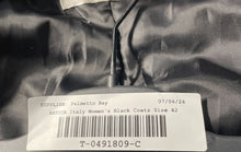 Load image into Gallery viewer, Artica Womens Black Leather Long Sleeve Button Front Trench Coats Size 42