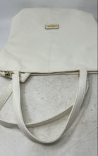 Load image into Gallery viewer, London Fog Womens White Leather Inner Pocket Double Handle Shoulder Bag
