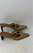 Load image into Gallery viewer, Max De Carlo Womens Brown Leather Slip-On Crossover Straps Mule Heels Size 9 B
