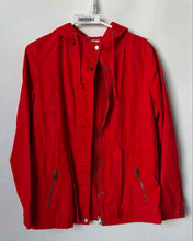 Load image into Gallery viewer, St. John's Bay Womens Red Cotton Drawstring Hooded Full-Zip Utility Jacket Sz S