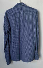 Load image into Gallery viewer, Hugo Boss Mens Blue Geometric Long Sleeve Slim Fit Button-Up Shirt Size M