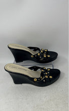 Load image into Gallery viewer, Athena Alexander Womens Black Gold Silver Slip-On Wedge Platform Heels Size 6