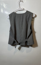 Load image into Gallery viewer, Zara Womens Gray Sleeveless Tailored Cropped Button Front Suit Vest Size Small