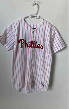 Load image into Gallery viewer, Majestic Mens White Red Pinstripe Philadelphia Phillies Baseball Jersey Size XL