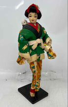 Load image into Gallery viewer, Traditional Japanese Geisha Nanny Doll With Baby Strapped On Back