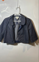 Load image into Gallery viewer, Ann Taylor Loft Womens Dark Blue Jean 3/4 Sleeve Cropped Jacket Size 2P