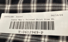 Load image into Gallery viewer, Guess Mens Black Plaid Cotton Long Sleeve Collared Pockets Button-Up Shirt Sz XL
