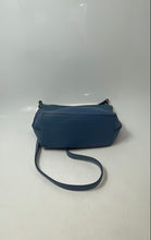 Load image into Gallery viewer, Fossil Womens Blue Leather Detachable Shoulder Strap Zip Top Lined Crossbody Bag