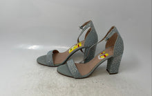 Load image into Gallery viewer, Madden Girl Womens Blue Glitters Block Heels Ankle Strap Sandals Size 6.5 M